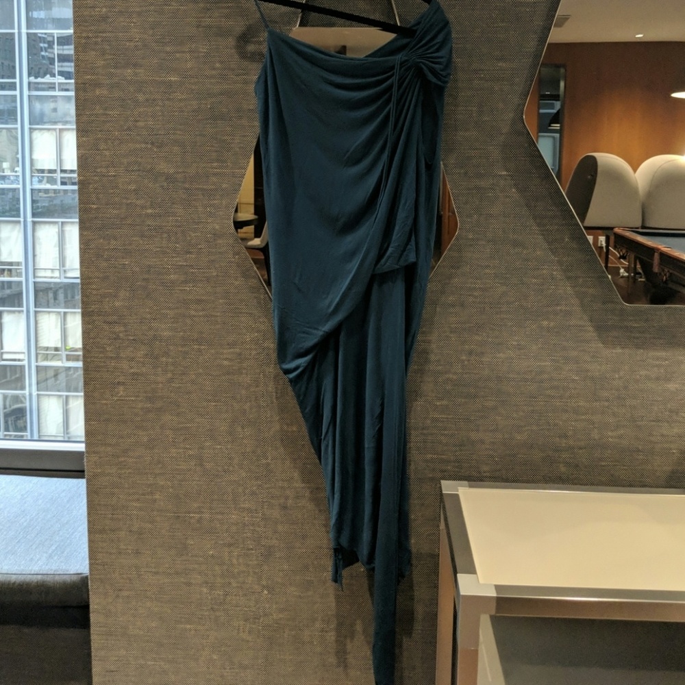 Helmut Lang asymetrical hem stretch dress